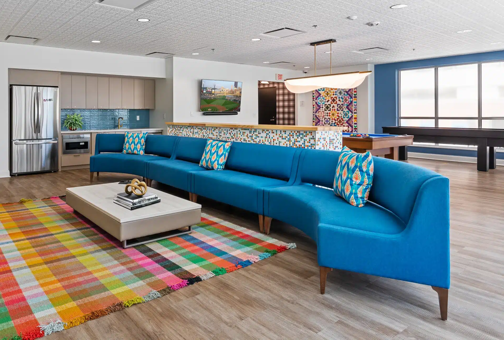Contemporary resident lounge renovation at Encore multifamily community in Pittsburgh