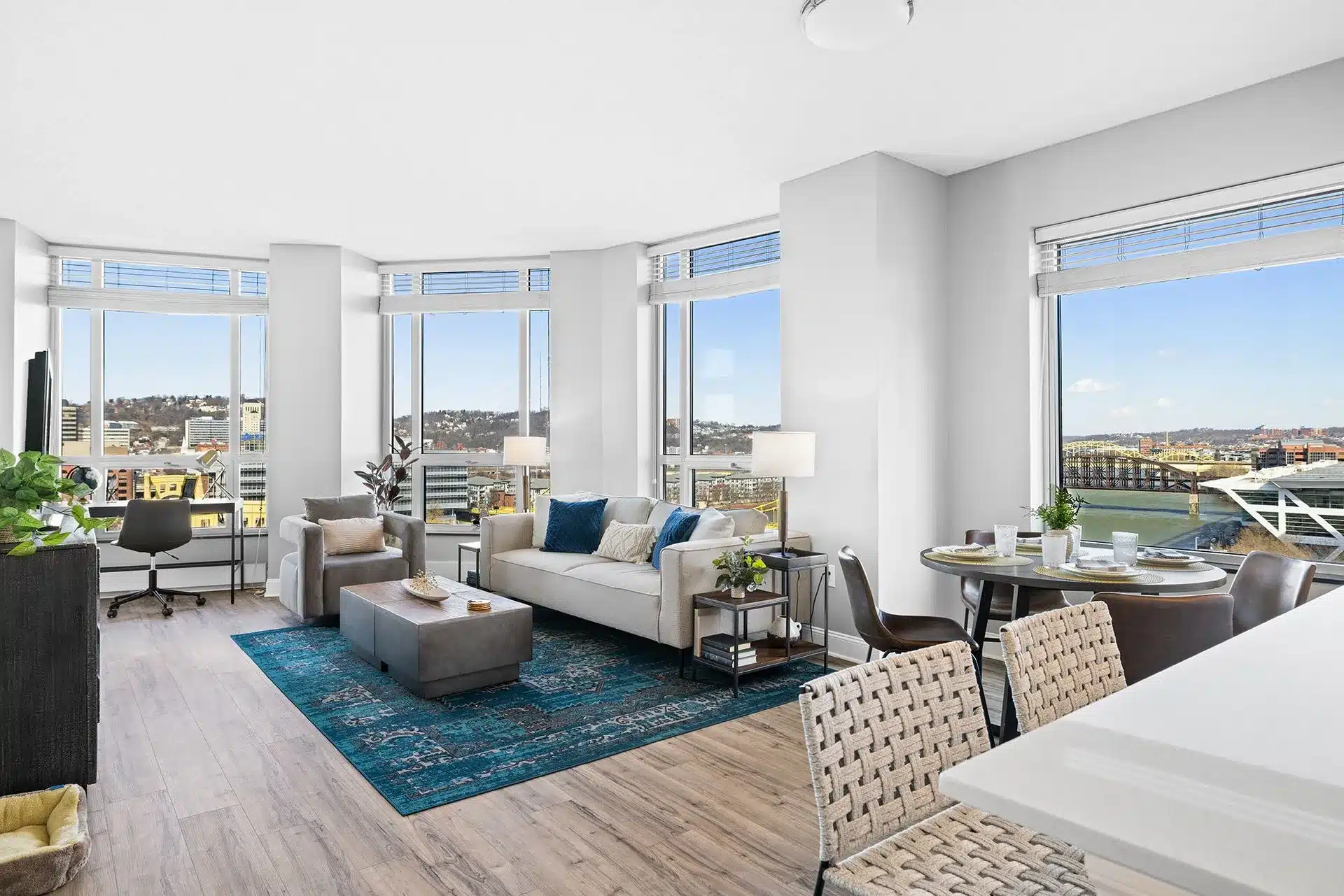 Spacious upgraded kitchen interior at Encore apartments in Pittsburgh, PA
