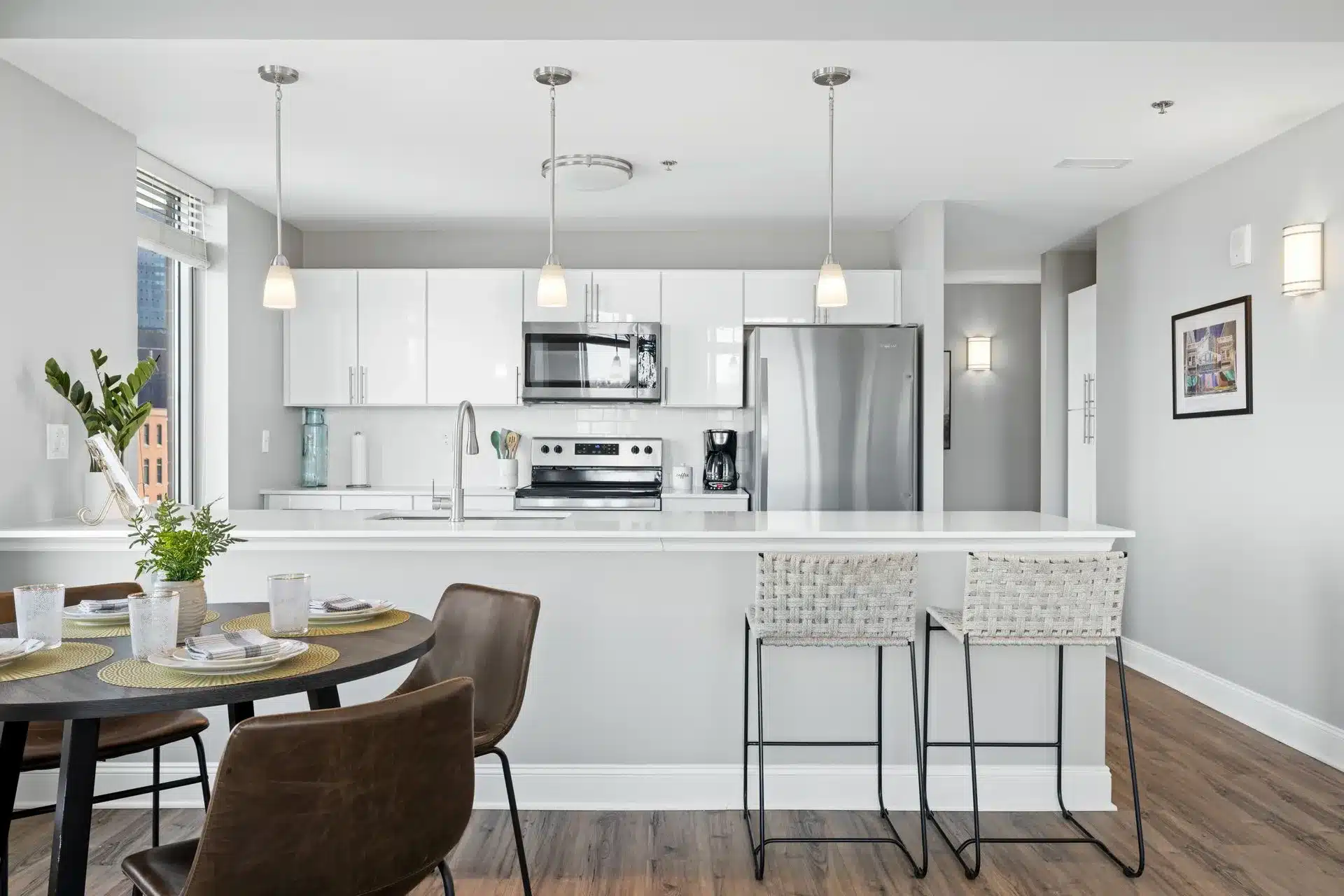 Resident Kitchen area renovation at Encore Pittsburgh apartments