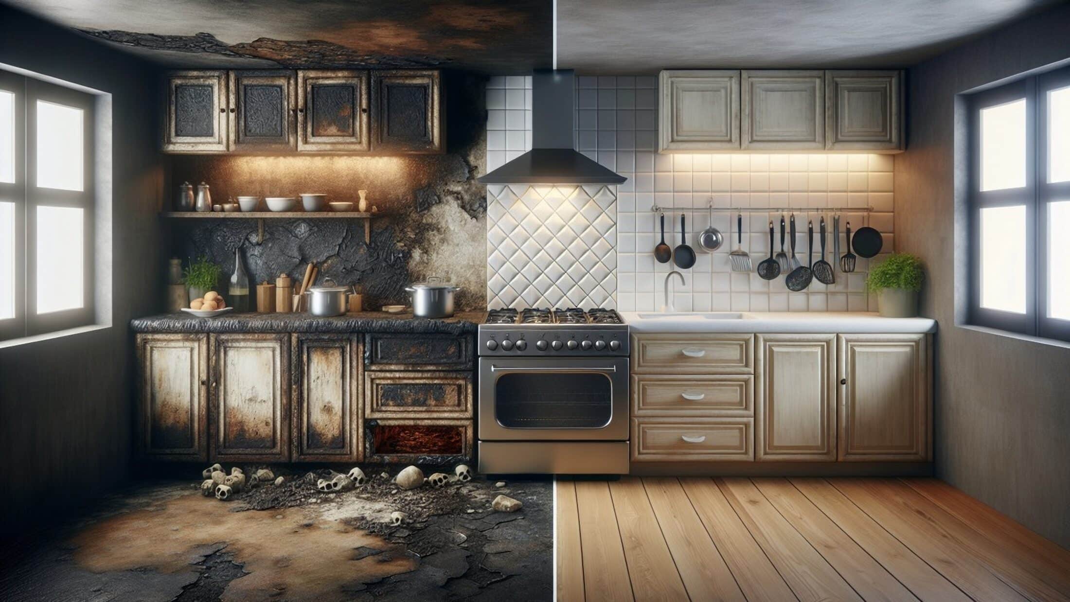 Before - After Image - Fire Damage Restoration Dallas