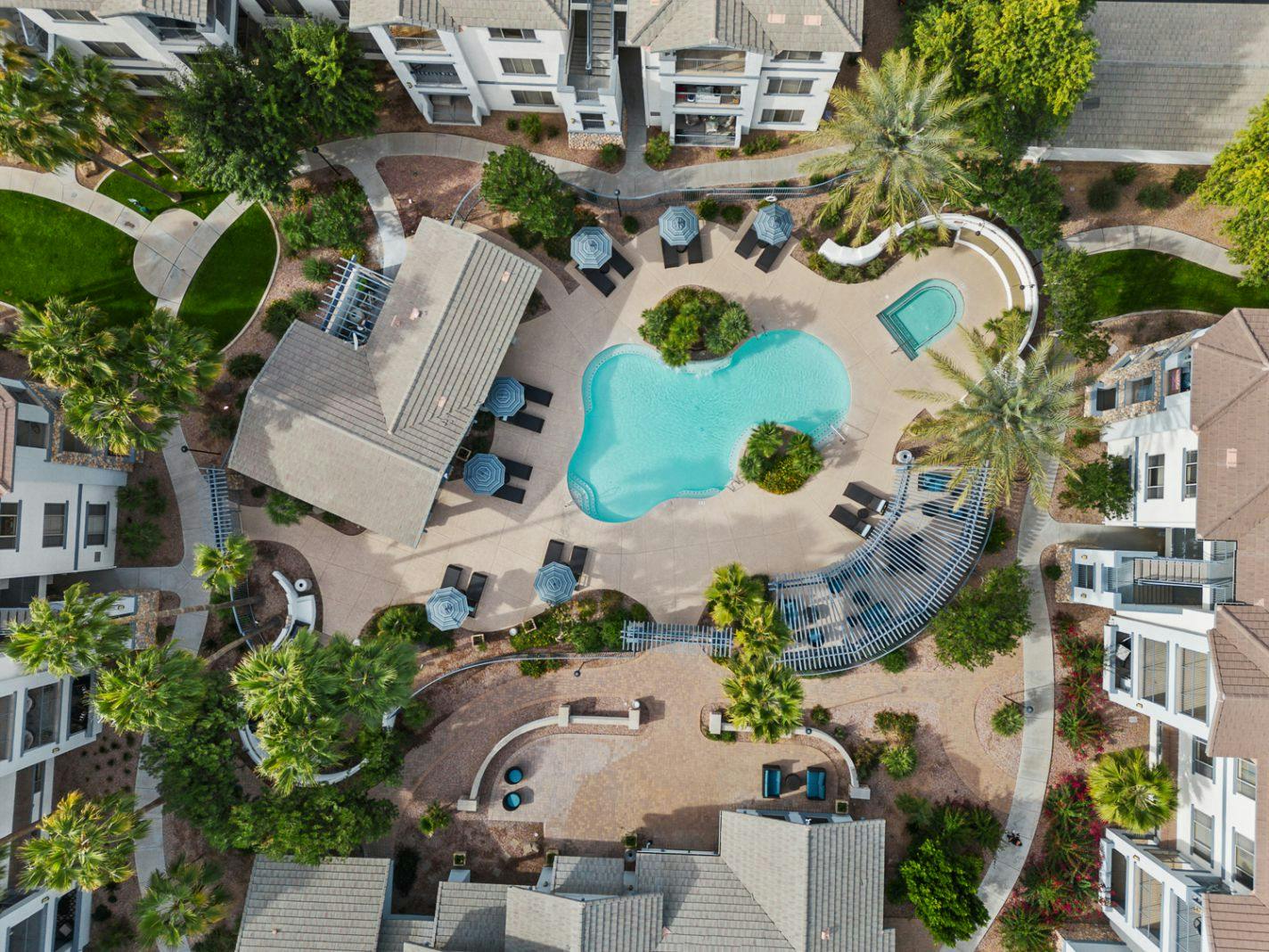 Renovated apartment patio and outdoor living space in Gilbert, AZ