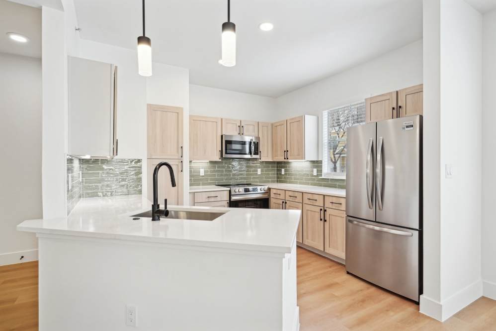 Stylish apartment kitchen renovation at Flatiron District apartments
